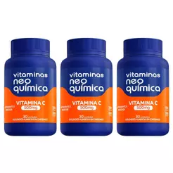 Kit c/3 Vitamina Neo Química Vitamina C - 90 Cpr