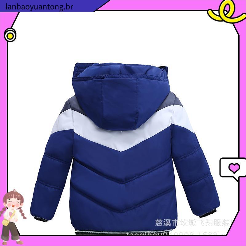 Casaco De Frio Grosso Com Capuz Infantil Casual Para Meninos