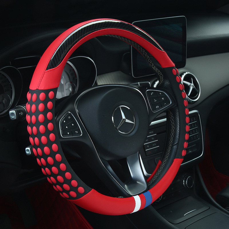 Capa de Volante Universal para todos os modelos Antiderrapante Fibra De Carbono Acessórios Int colorida automotivo