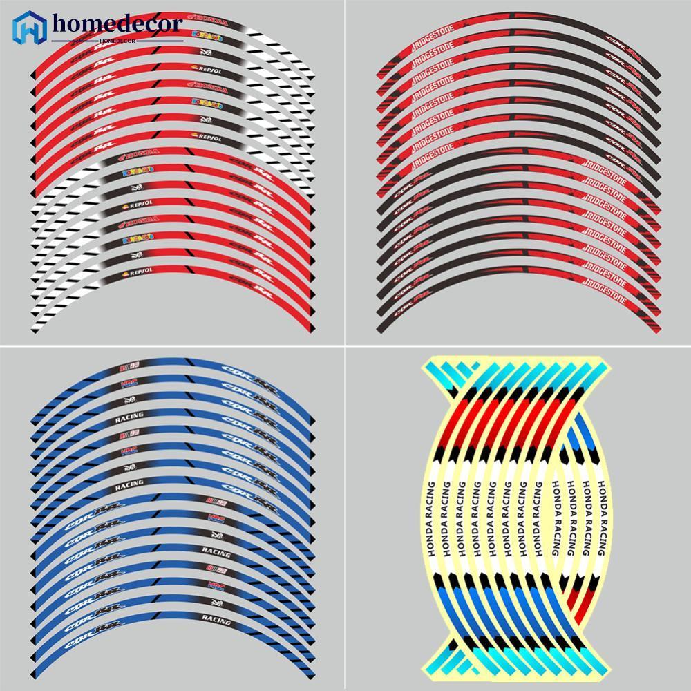 HOMEDECOR 16 Unidades Adesivo De Roda De Motocicleta Fita Reflexiva De Aro Para Corrida De Moto 17 " 18 " Carro Acessóri