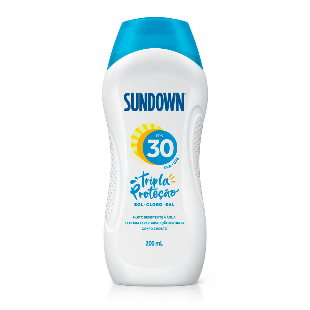 Protetor Solar Sundown Praia e Piscina FPS 30 Loção 200ml