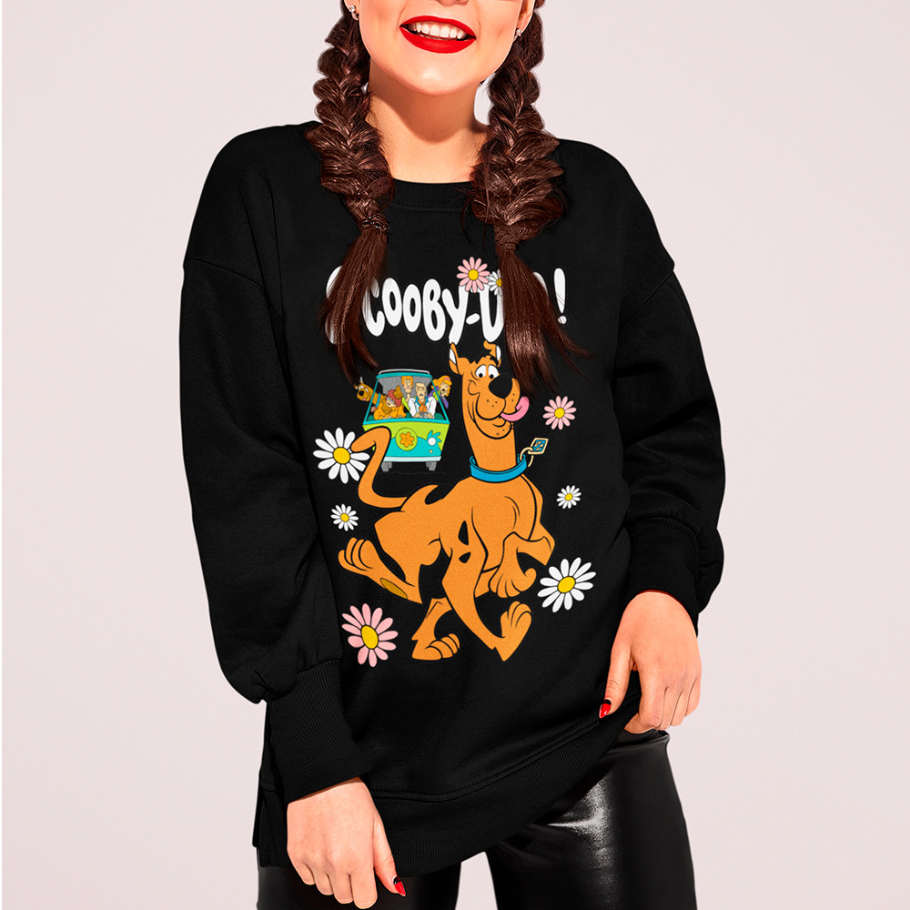 Moletom Feminino Sem Capuz Scooby Doo Maquina De Mistério Blusa De Frio Gola Careca Casaco Algodão
