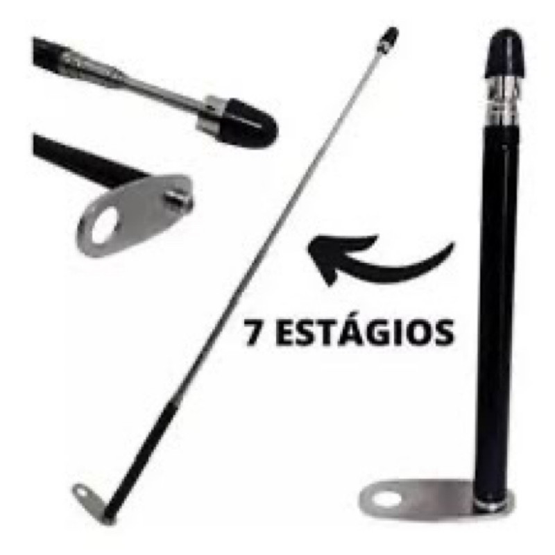 Antena Corta Linha Pipa Anti Cerol Moto Inox Retrátil para retrovisor