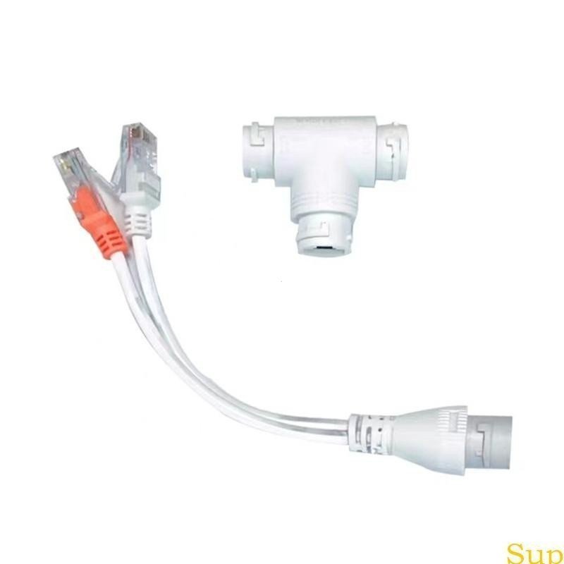 2 POE Splitter Three-Way RJ45 Conector Para Monitoramento Instalação Câmeras Segurança