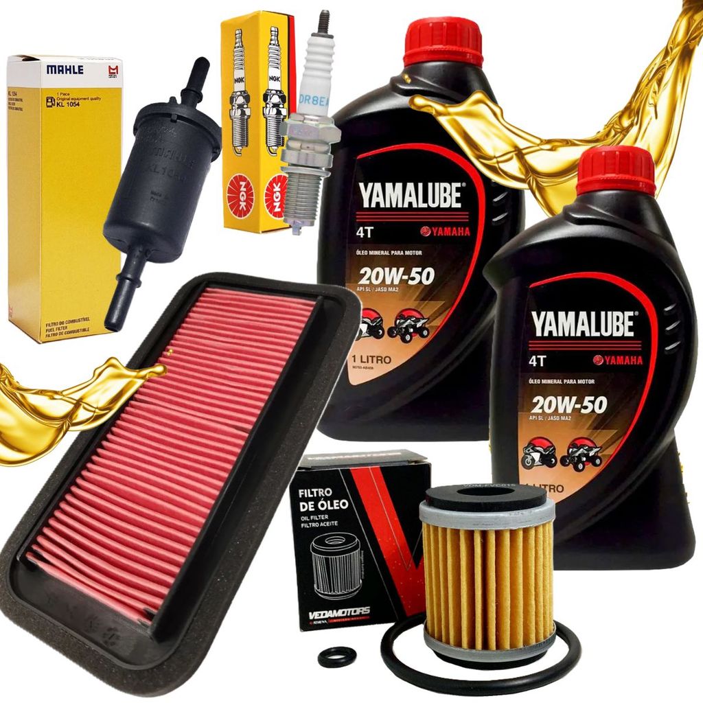 Kit Revisão Fz25 250 Abs 2018-2026 Óleo Yamalube 20w50 + Filtros + Vela Ngk em Oferta na Shopee