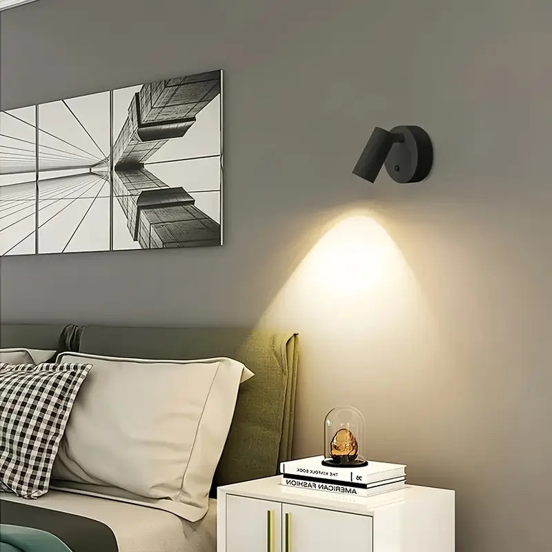 Luminária para quarto sem fio recarregável LED Leitura arandela de parede abajur de cabeceira