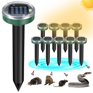 4 Kit de Repelente Eletronico Solar Ultrassônico Susto Pragas Rato Cobra Animais