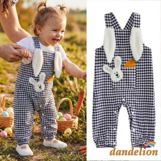 Macacão Para Bebê Menino/Menina Sem Mangas Xadrez Bordado Coelho Cenoura Roupas De Páscoa em Oferta na Shopee