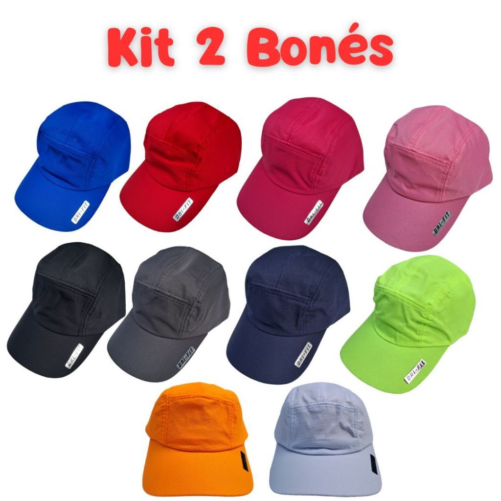 Kit com 2 Bonés Dri Fit Várias Cores Super Promoção em Oferta na Shopee