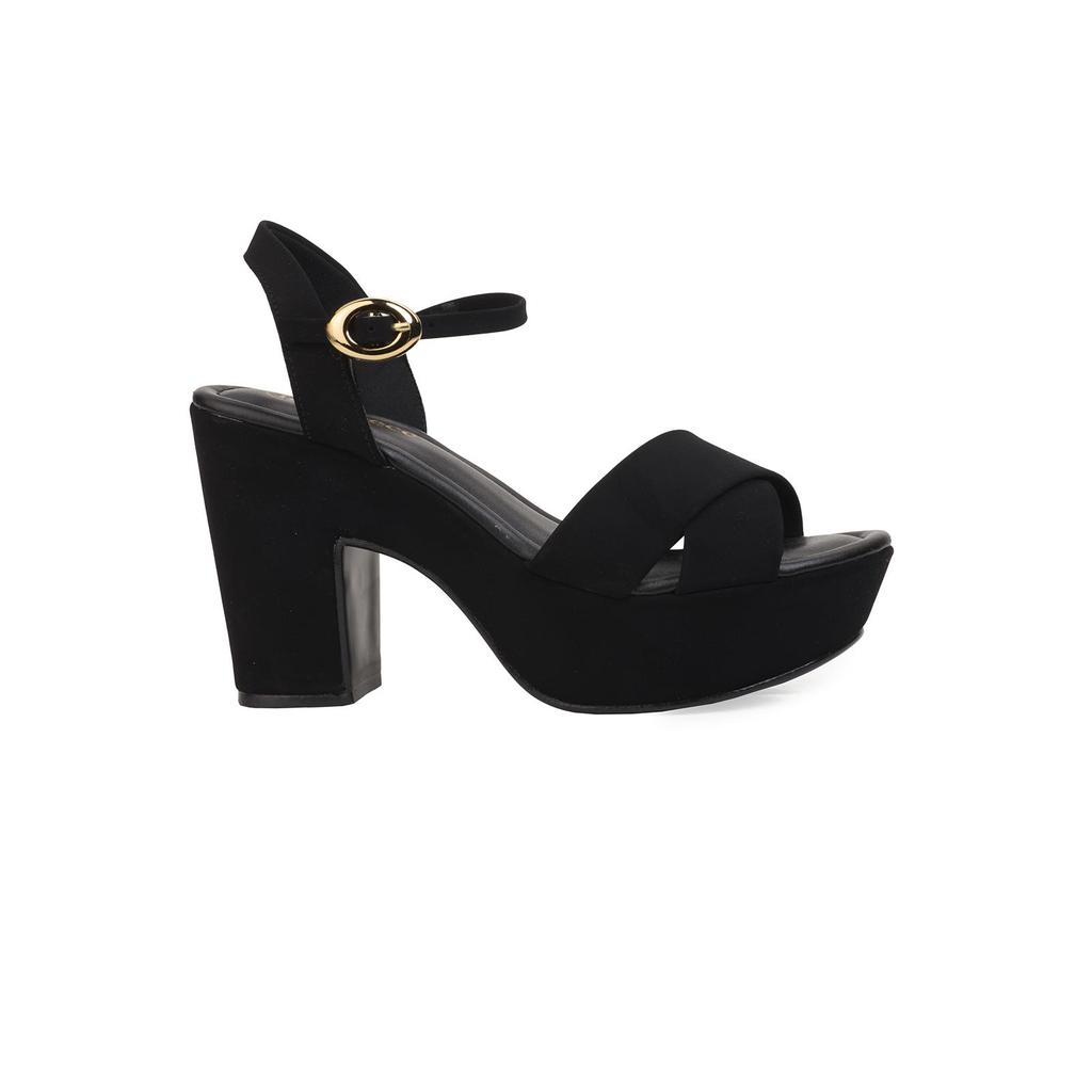 Sandália Meia Pata Bebecê Casual Salto Bloco Alto Tira Cruzada