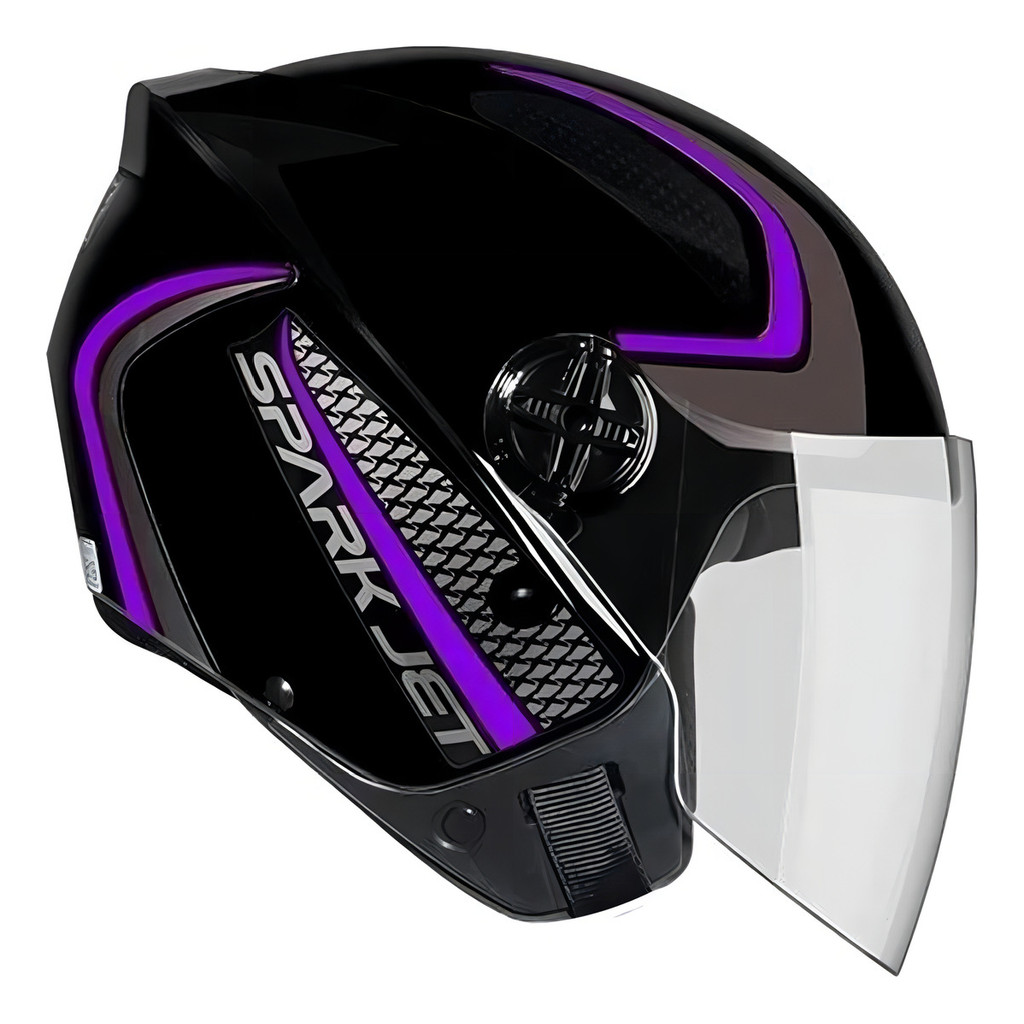 Capacete Aberto Moto Scooter Ebf Spark Jet Cores Preto Rosa