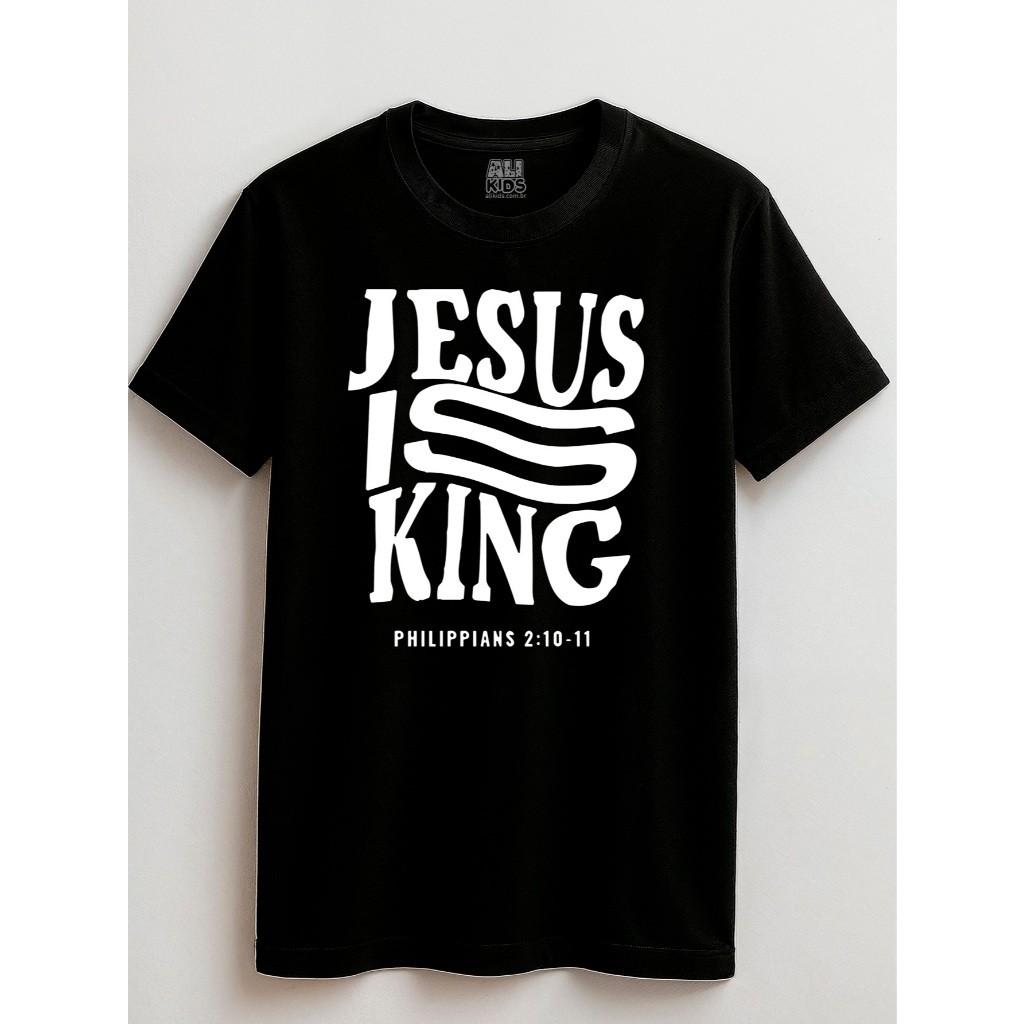 Camiseta Jesus King Juvenil e Infantil 2 ao 16 anos Gospel