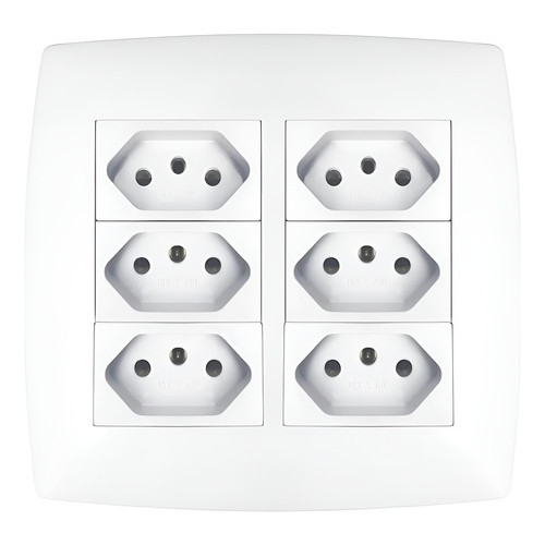 Conjunto 6 Tomadas Preta 4x4 10a Bivolt Home Grafite ou Branca Quadrada Embutir Barata Luxo em Oferta na Shopee