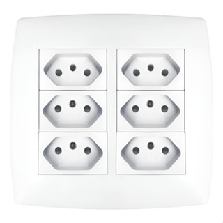 Conjunto 6 Tomadas Preta 4x4 10a Bivolt Home Grafite ou Branca Quadrada Embutir Barata Luxo em Oferta na Shopee