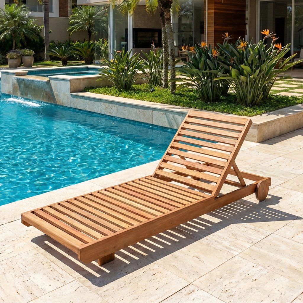 Espreguiçadeira 429 Roma  Madeira Maciça 1 em Oferta na Shopee