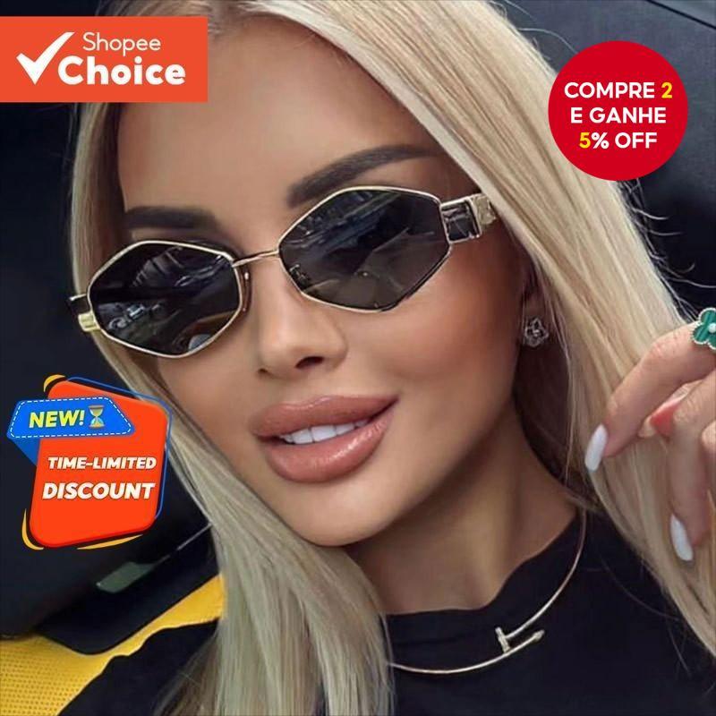 Óculos Femininos De Metal Com Corte De Diamante De Primavera 2025 Para Mulheres-De Luxo Petite Frame UV400 Viagens E Uso