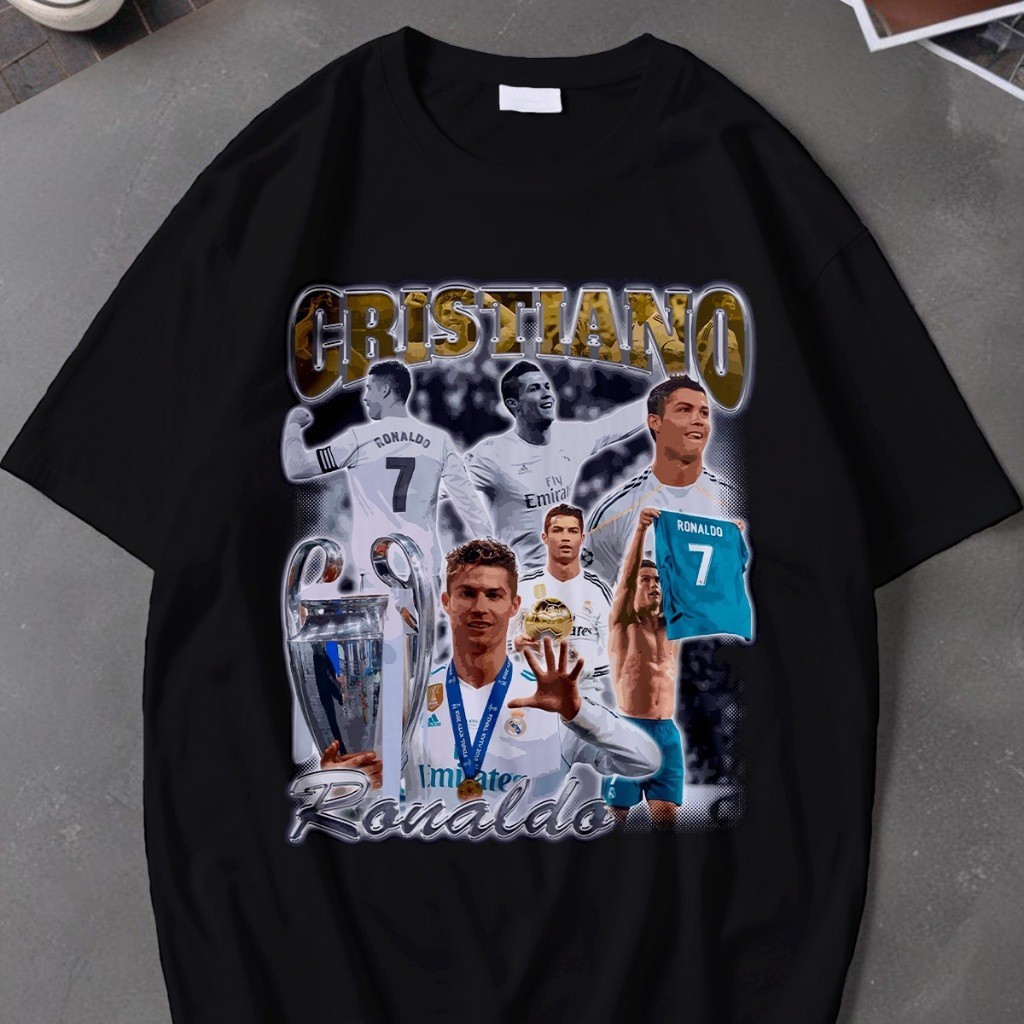 Camiseta Unissex Graphic Cristiano Ronaldo CR7 Papai Cris Jogador De futebol 100% Algodão Promoção Envio rápido