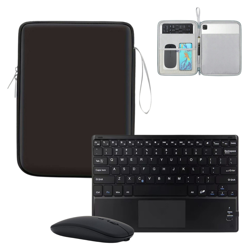 Kit Capa Bolsa + Teclado Touchpad + Mouse Para Samsung S10 Lite 10.9 X400