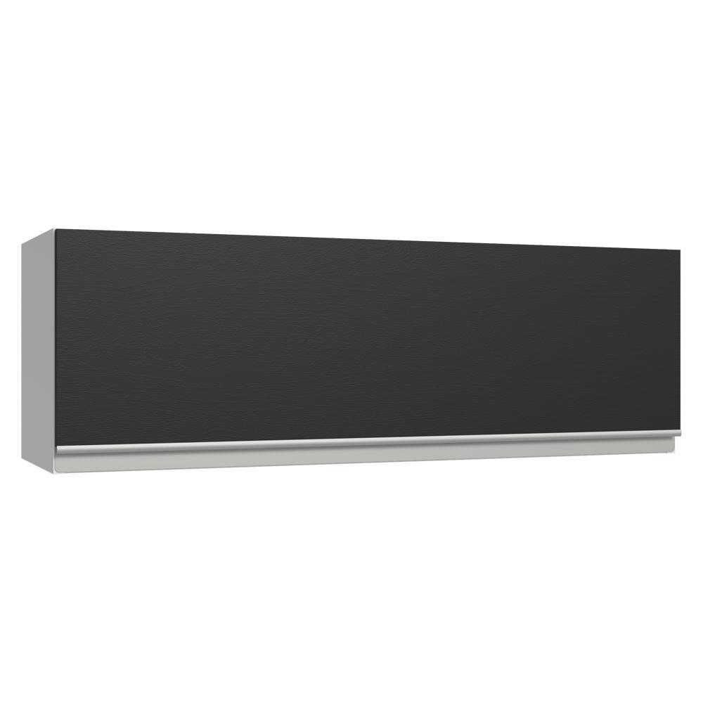 Armário Aéreo 100 cm 1 Porta Basculante Branco/Preto Glamy Madesa