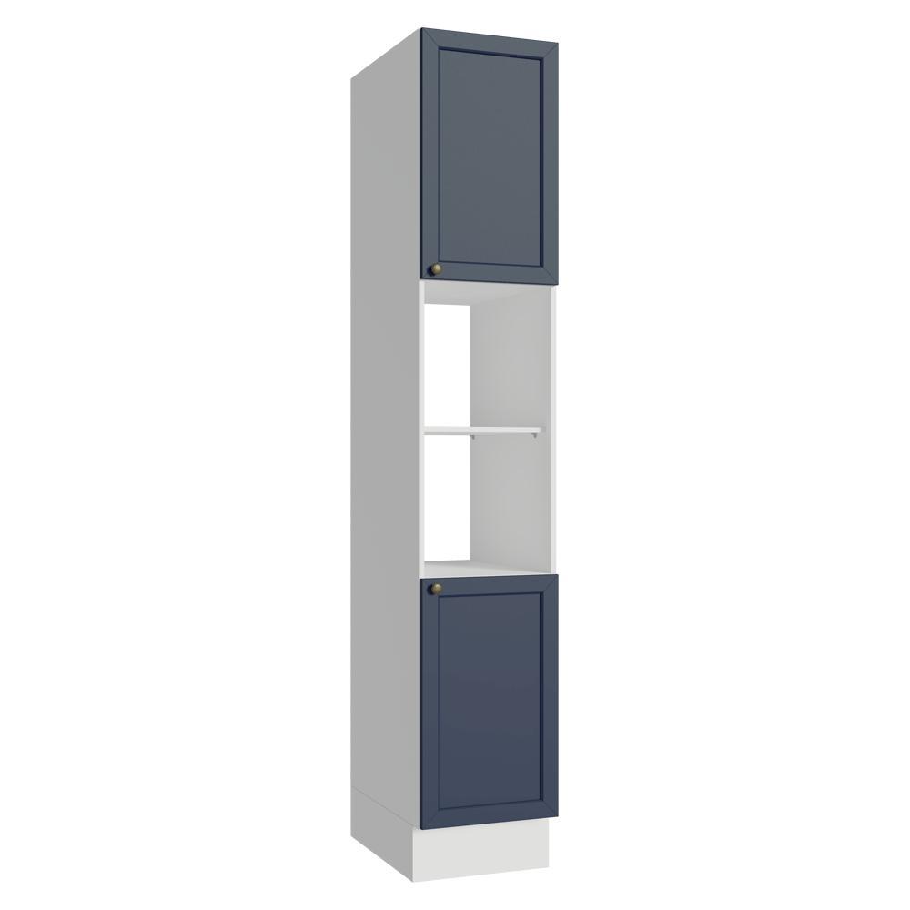 Paneleiro 40 cm 2 Portas e 2 Nichos Branco/Azul Vik Madesa