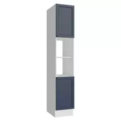 Paneleiro 40 cm 2 Portas e 2 Nichos Branco/Azul Vik Madesa