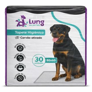 Tapete Higiênico Grande Carvão Ativado 80x60cm 30 Unidades p/ Cachorro Pet Gel Absorvente Anti Odor