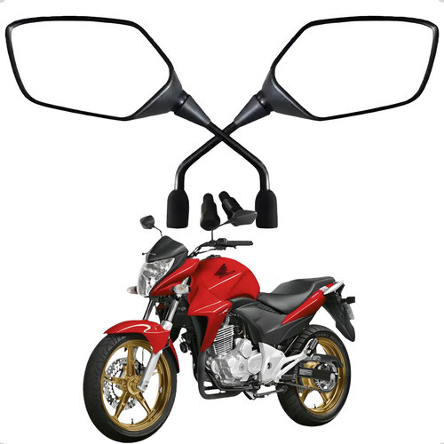 Par Retrovisor Cb 300 Rosca Honda Cg Fan 160 Twister 250 Xre em Oferta na Shopee