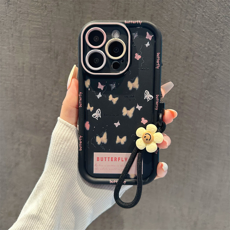 Capa para celular Borboleta adequada para iPhone 17 16 11 12 13 14 15 Pro Max PlusXR XXS Capa de silicone macia