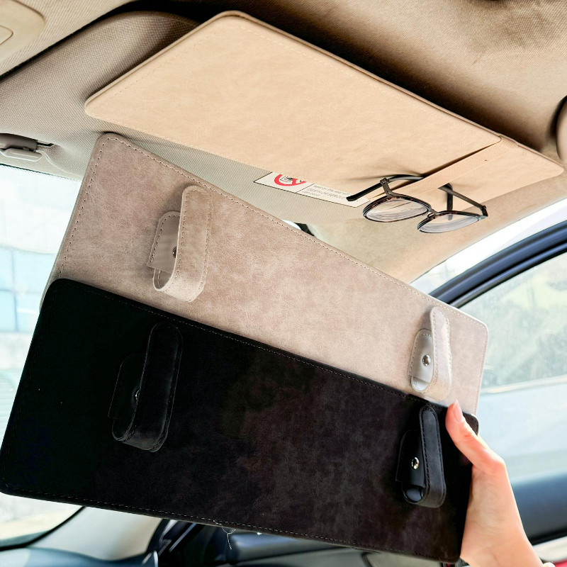 Placa De Extensão De Proteção Solar Para Carro-Painel De Couro PU-Acessórios Automotivos-Bloqueador De Guarda-Sol Univer