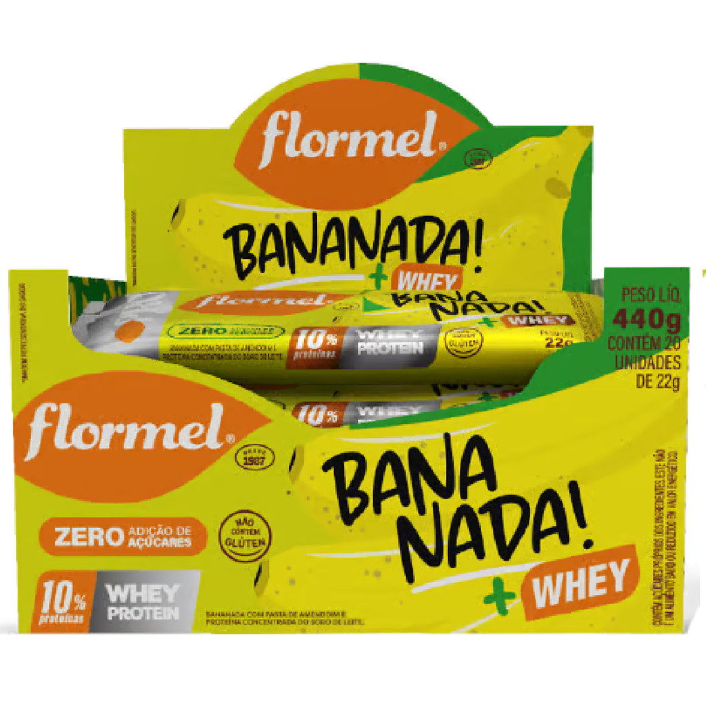 Bananada com Whey - 20 Unidades - Flormel em Oferta na Shopee