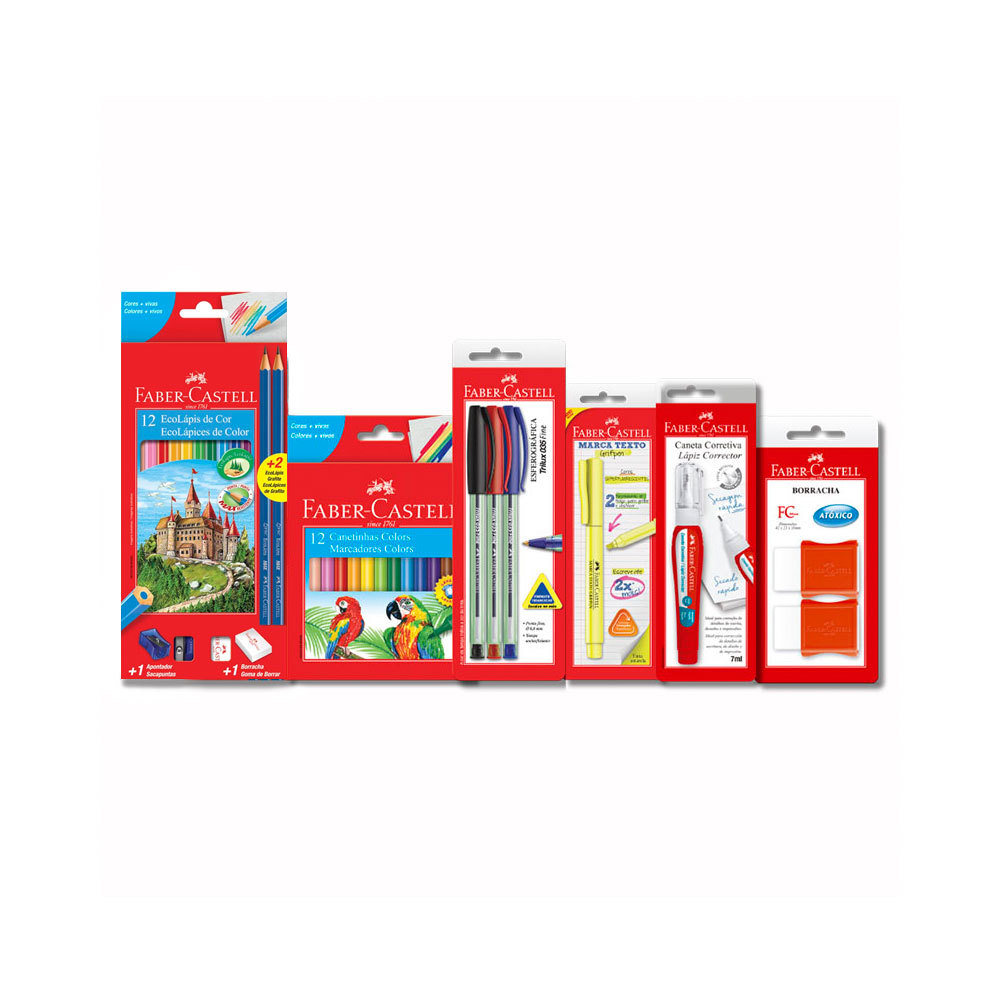 Kit Escolar Fundamental II Faber-Castell em Oferta na Shopee