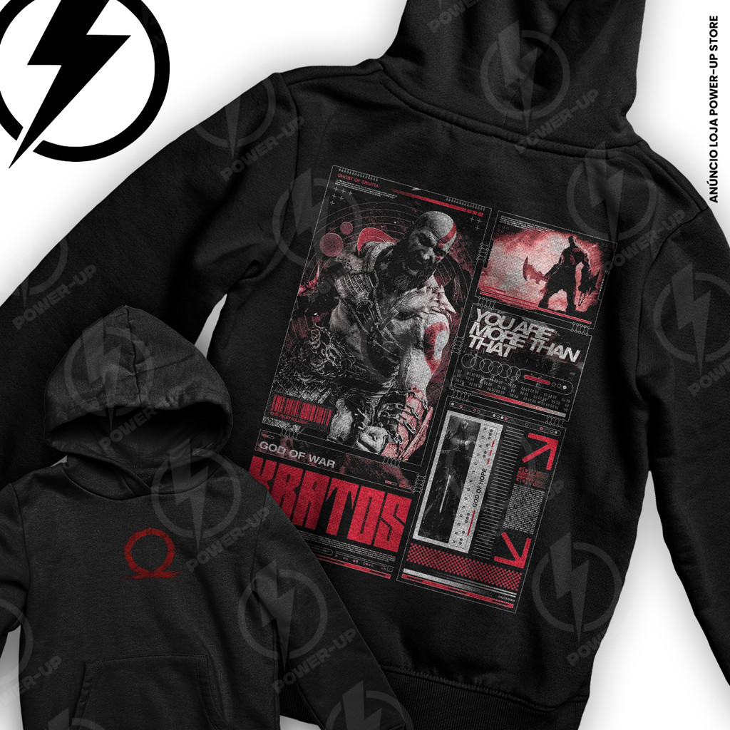 Moletom God Of War Kratos Ghost Of Sparta Playstation Frente E Verso Blusa De Frio