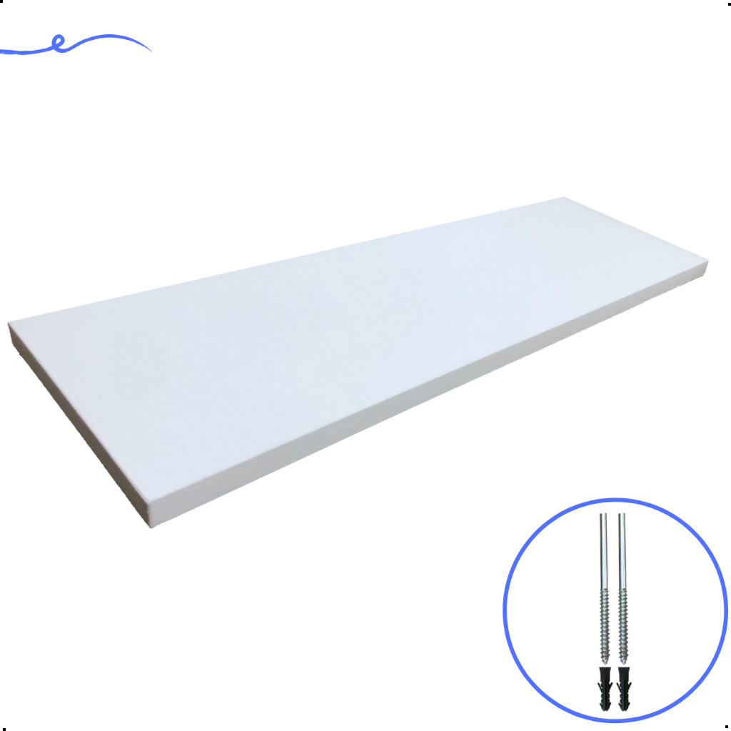 1 Prateleira Branca 50X15 Com Suporte Flutuante Mdf  Organizadora Decoração Cozinha Quarto Banheiro em Oferta na Shopee