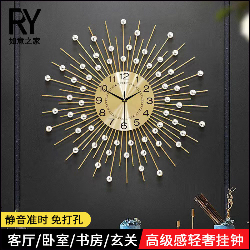 relogio de parede grande relogio de parede relogio de parede cozinha Relógio de parede de ferro para sala de estar, reló