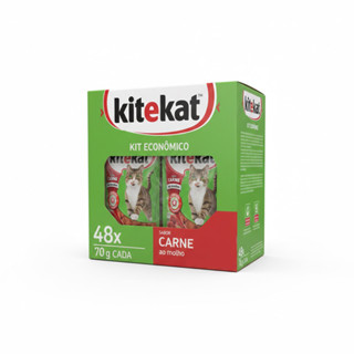 Kit Ração Úmida Kitekat Sachê Carne ao Molho para Gatos Adultos 48 Unidades em Oferta na Shopee