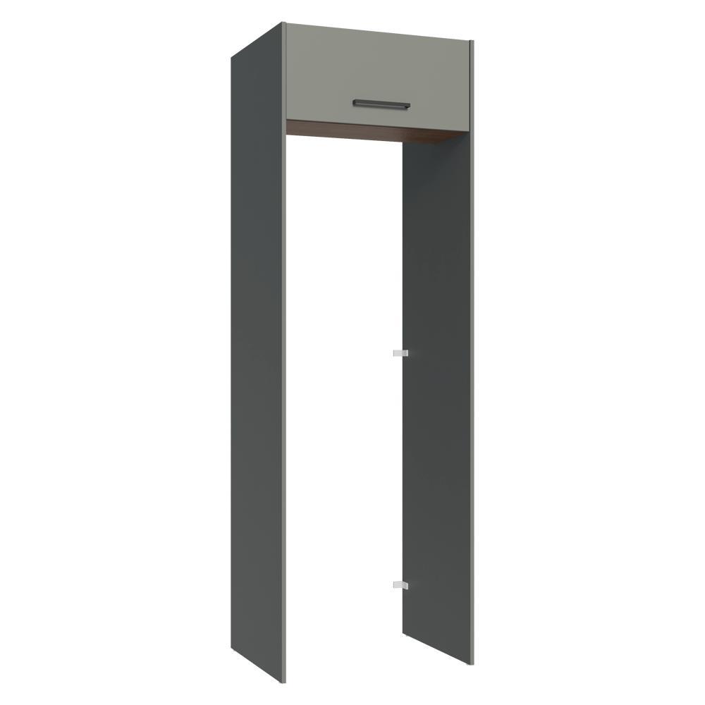 Porta-Geladeira 73 cm 1 Porta Basculante Cinza/Rustic/Cinza Agata Madesa