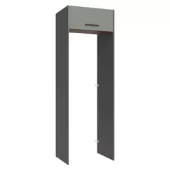 Porta-Geladeira 73 cm 1 Porta Basculante Cinza/Rustic/Cinza Agata Madesa