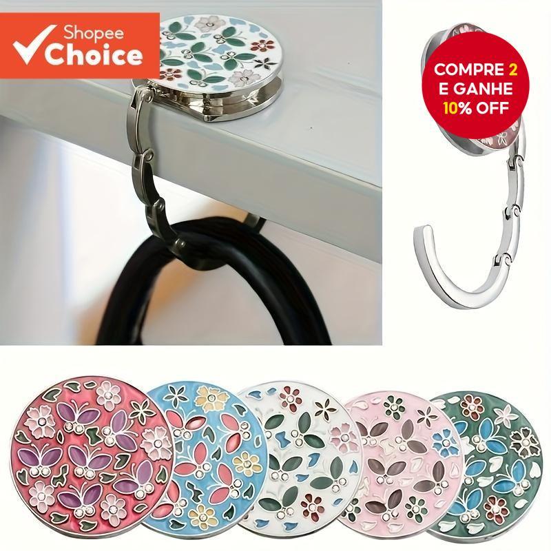 Gancho De Bolsa Dobrável Feminino Saco De Mesa Coleção Bonito Floral Borboleta Ganchos