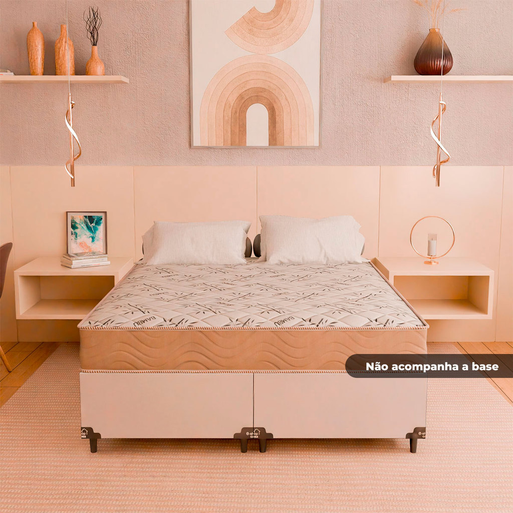 Colchão Queen D33 One Face - 17x158x198cm - Suede Bege em Oferta na Shopee