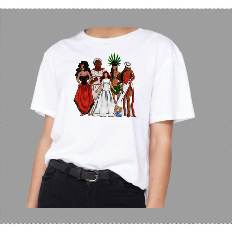 Camiseta 100%Algodão 3Marias Entidades Pombagira Preta Velha Cabocla Malandra Umbanda Envio Imediato