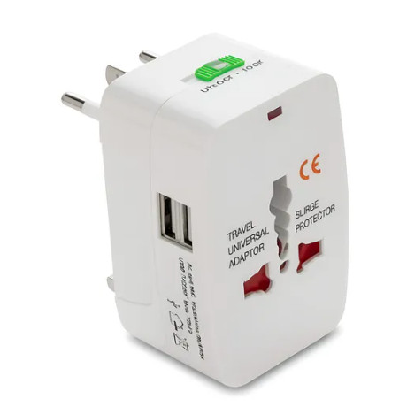 Adaptador De Tomada P/ Viagem Com 2 Usb Universal Eua Europa