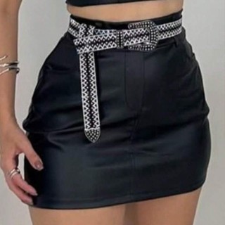 Saia de Courino Feminina – Elegância e Moda Outono/Inverno sem sinto em Oferta na Shopee