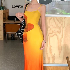 Lovito Férias Vestido Longo Ditsy Com Estampa Floral Para Mulheres LNA73248