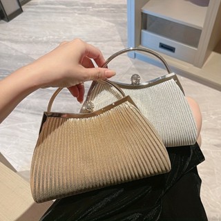 Bolsa Feminina De Festa Franzida Com Alça Corrente Com Strass Para Casamento Baile De Formatura E Jantar em Oferta na Shopee