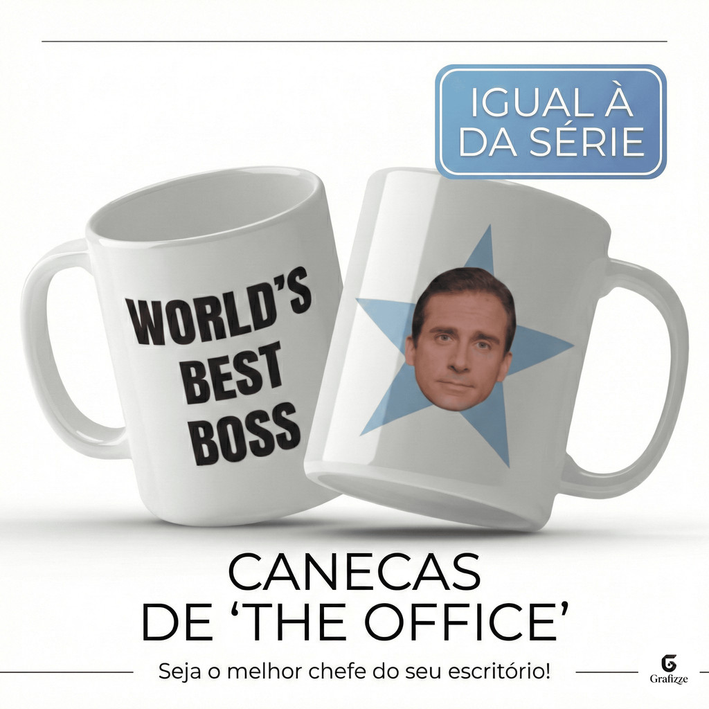 Caneca World's Best Personalizada com Foto - Estilo The Office