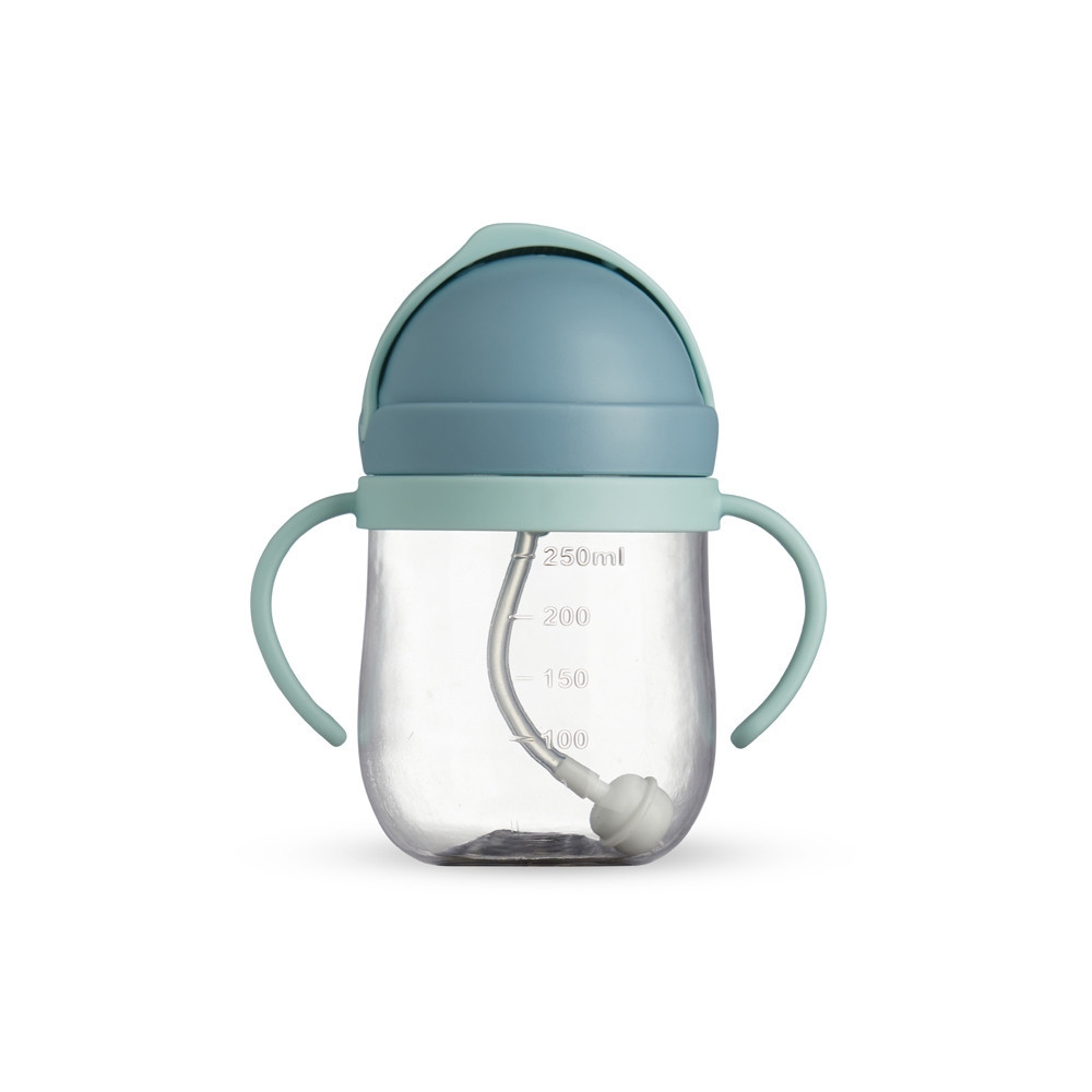 Copo Para Transição Infantil 350ml Com Alça E Canudo Antivazamento Colorido
