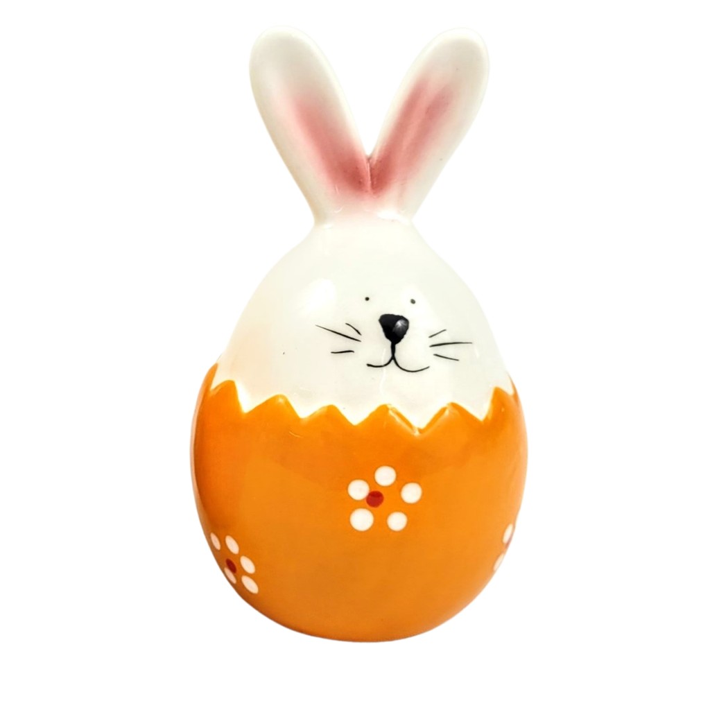 Ovo De Pascoa Porcelana Com Coelho 11cm Decoração De Páscoa em Oferta na Shopee
