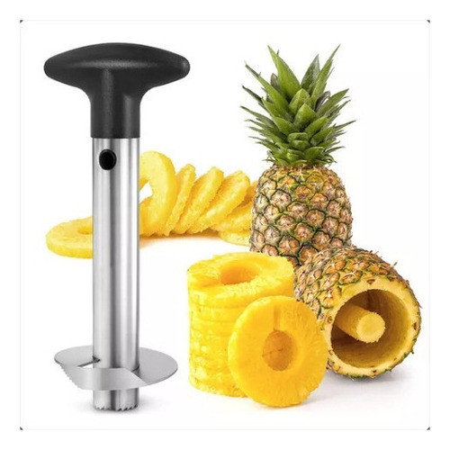 Descascador Fatiador De Abacaxi Em Aço Inox Espiral Cozinha  Branco