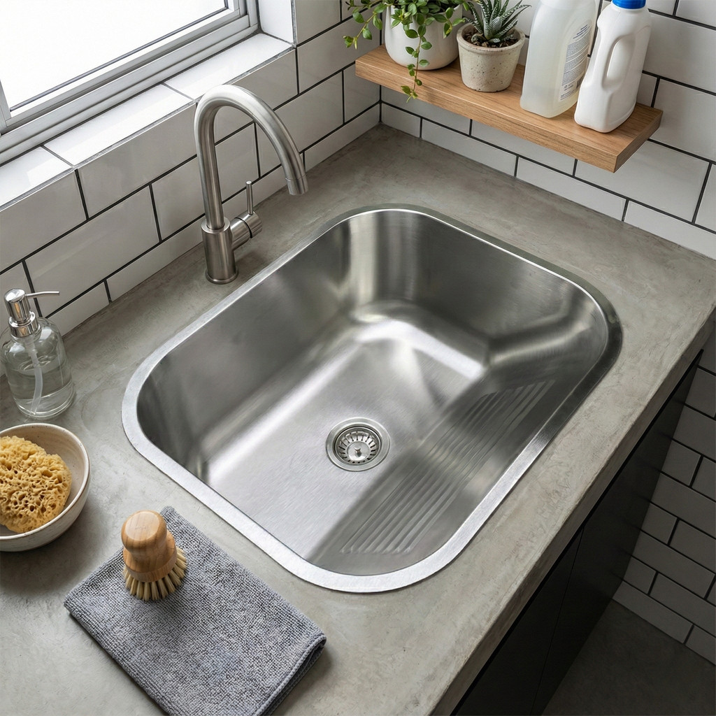 Tanque De Lavanderia Aço Inox Com Ralo Sifão 34x40 cm em Oferta na Shopee