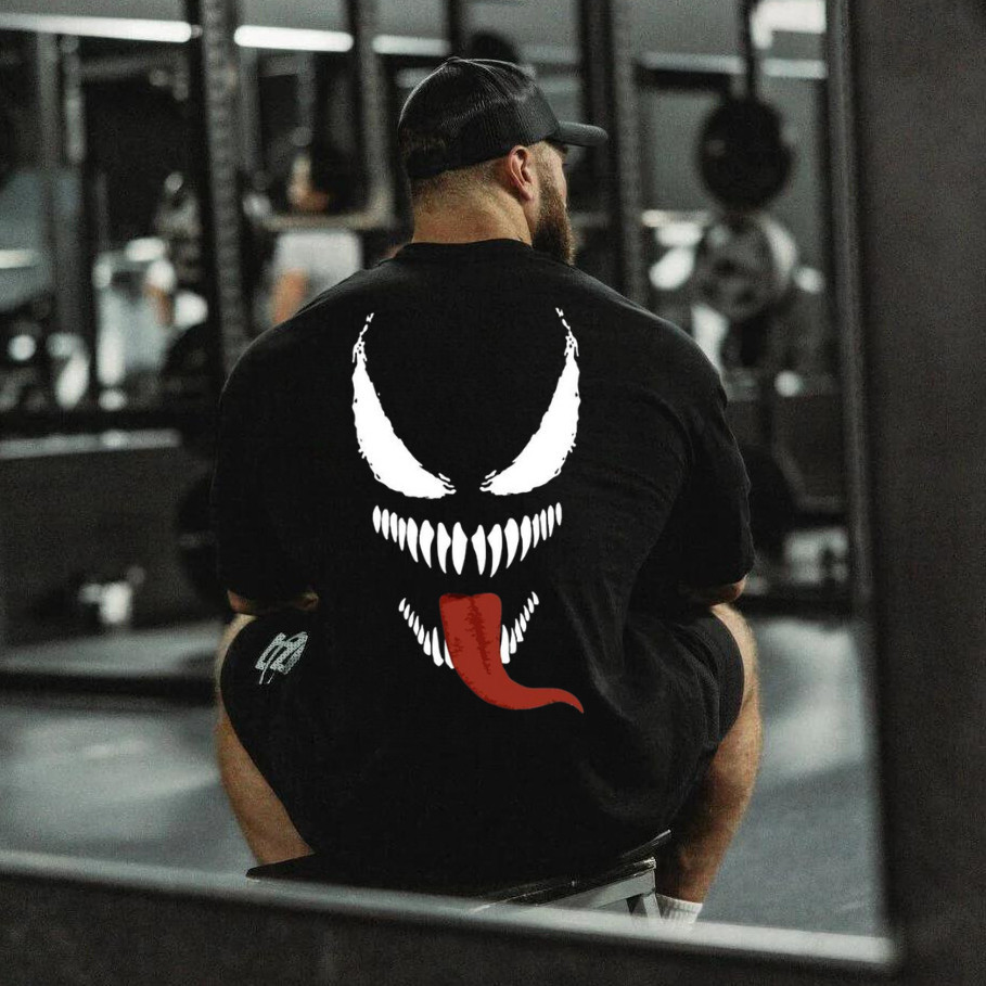 Camiseta Estampada Bodybuilder Academia Grande Para Treino Venom